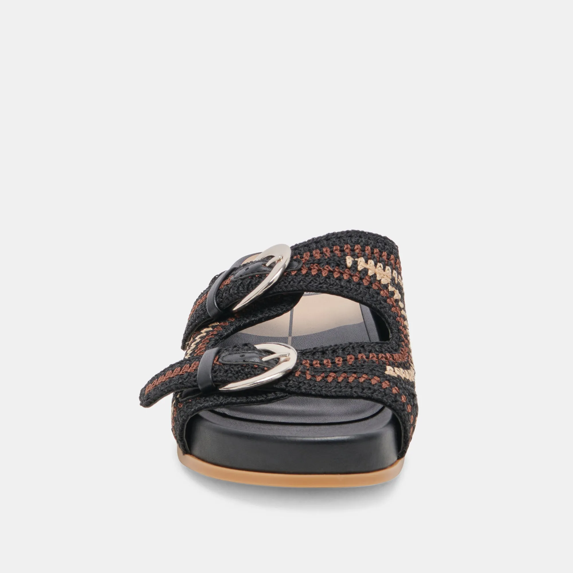 RALLI SANDALETTEN SCHWARZ MULTI STRICK