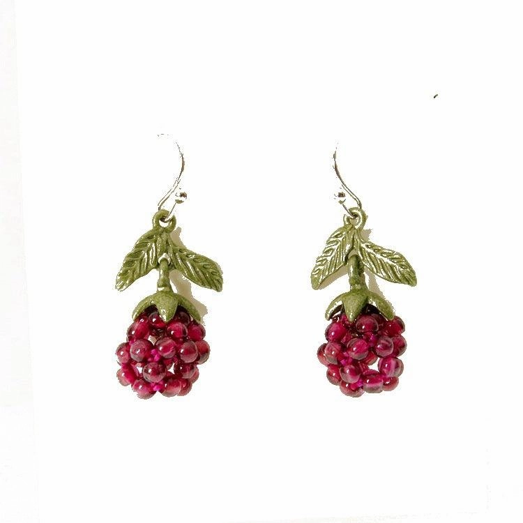 Raspberry Vintage Lacquer Earrings Garnet