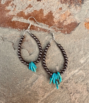 Real Turquoise Teardrops Earrings texture-rose-gold  