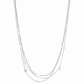 Rebecca Butterfly 925 Silver Necklace With Pearls fashion-jewelry  