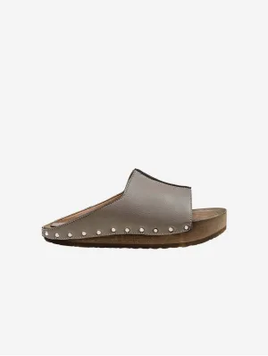 Recycelte Vegane Leder Holz Vegane Clogs | Khaki