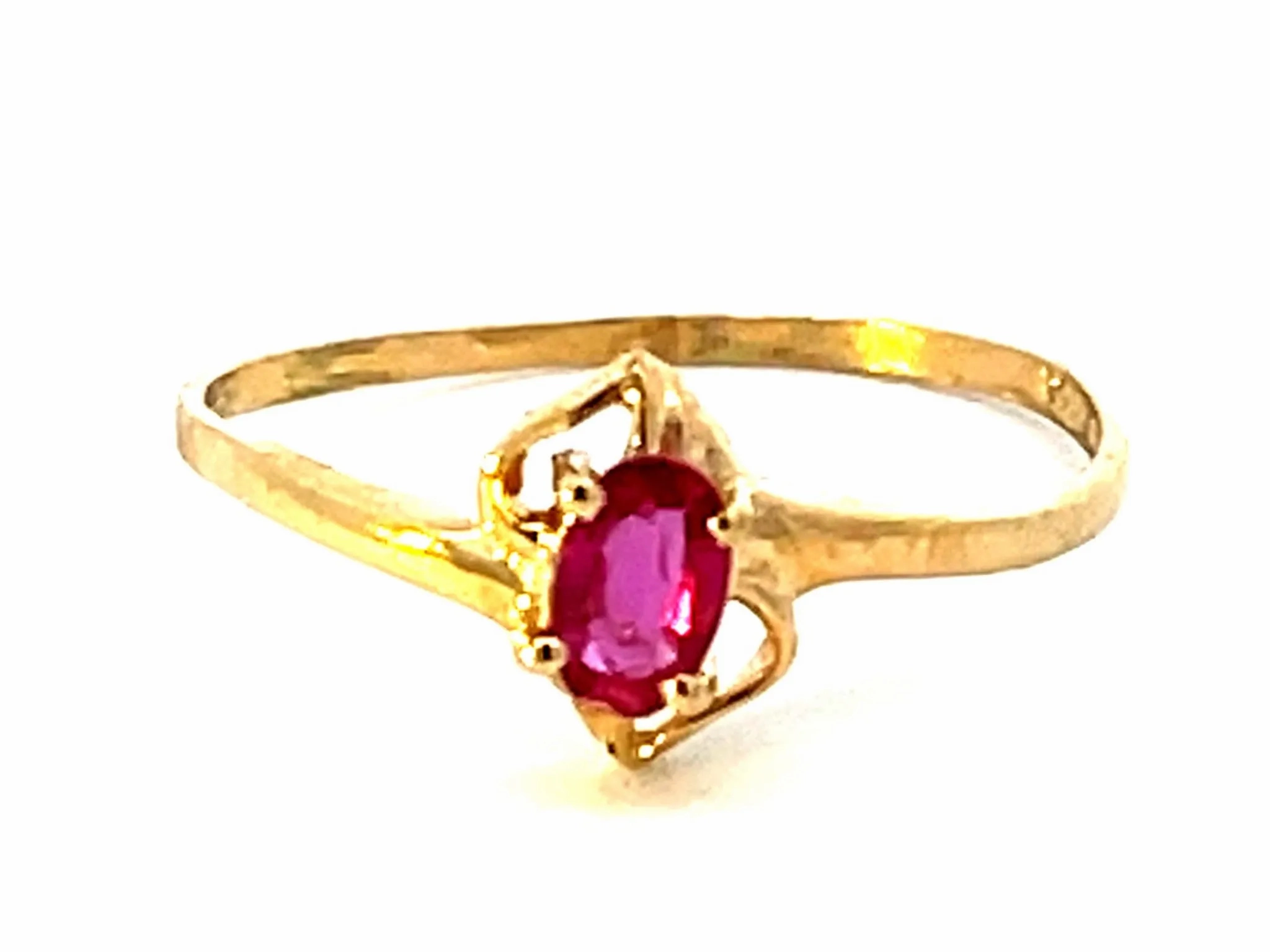 Red Ruby Ring in 14k Yellow Gold