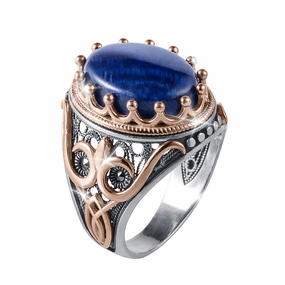 Regalia Blue Tiger's Eye Men's Ring 