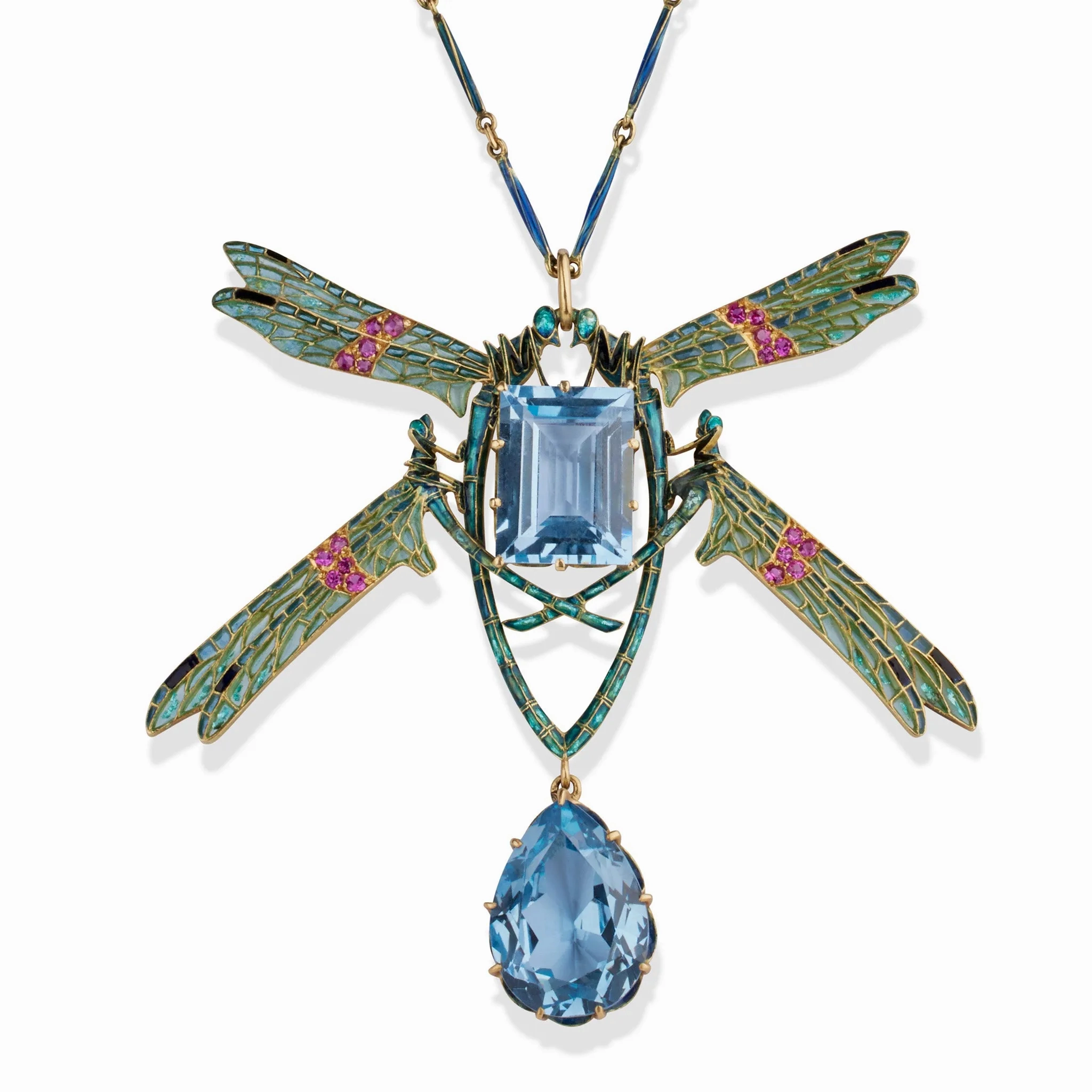 Ren?? Lalique &quot;Four Damselflies&quot; Pendant Necklace