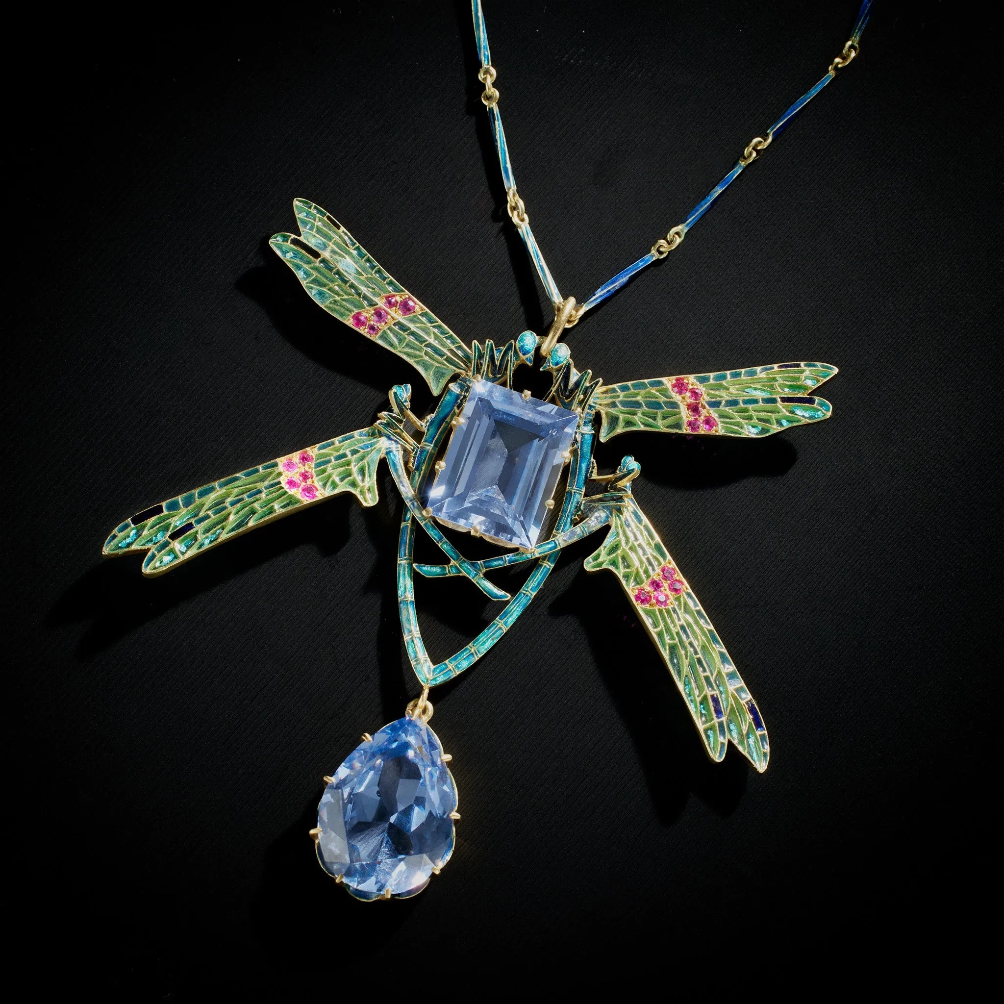 Ren?? Lalique &quot;Four Damselflies&quot; Pendant Necklace