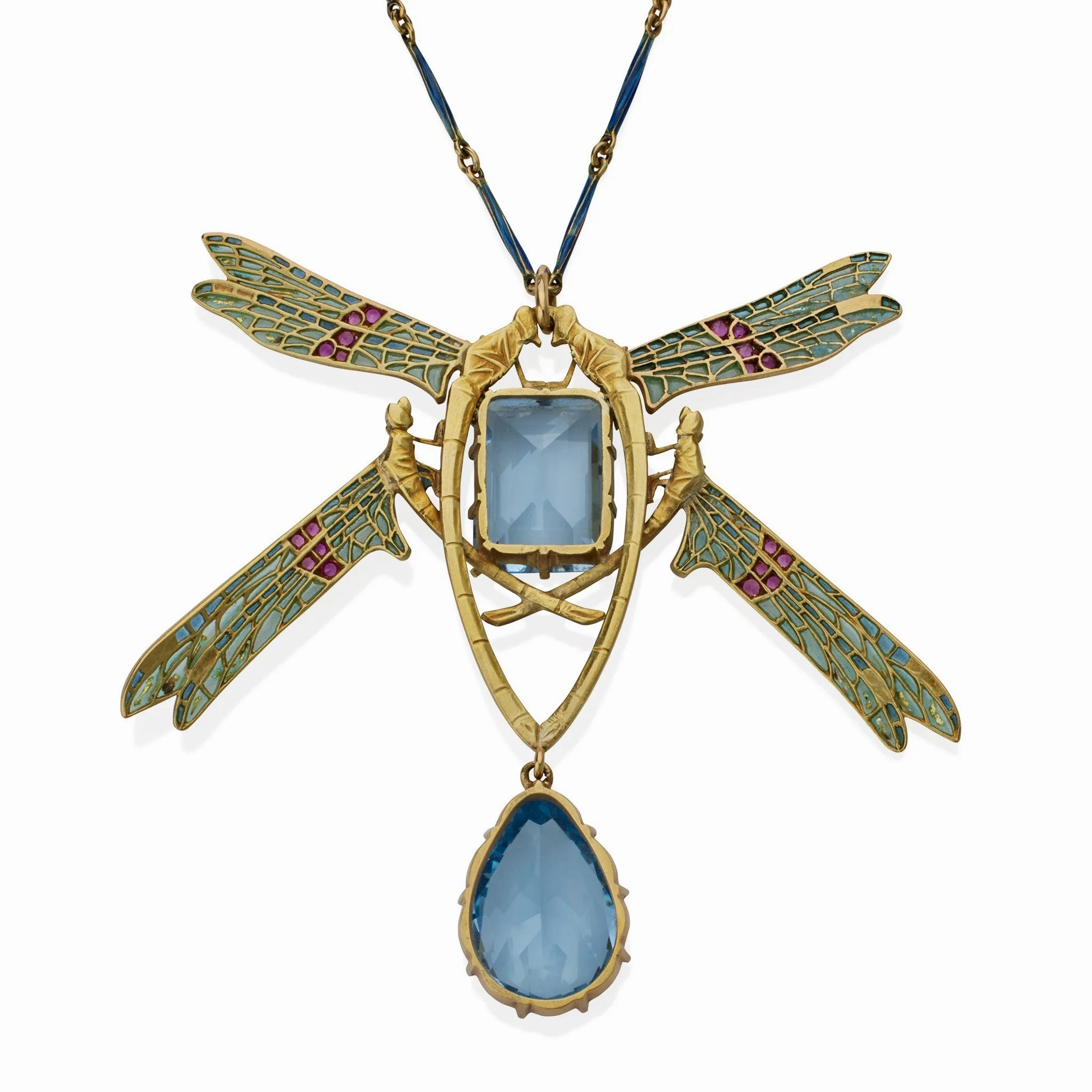 Ren?? Lalique &quot;Four Damselflies&quot; Pendant Necklace