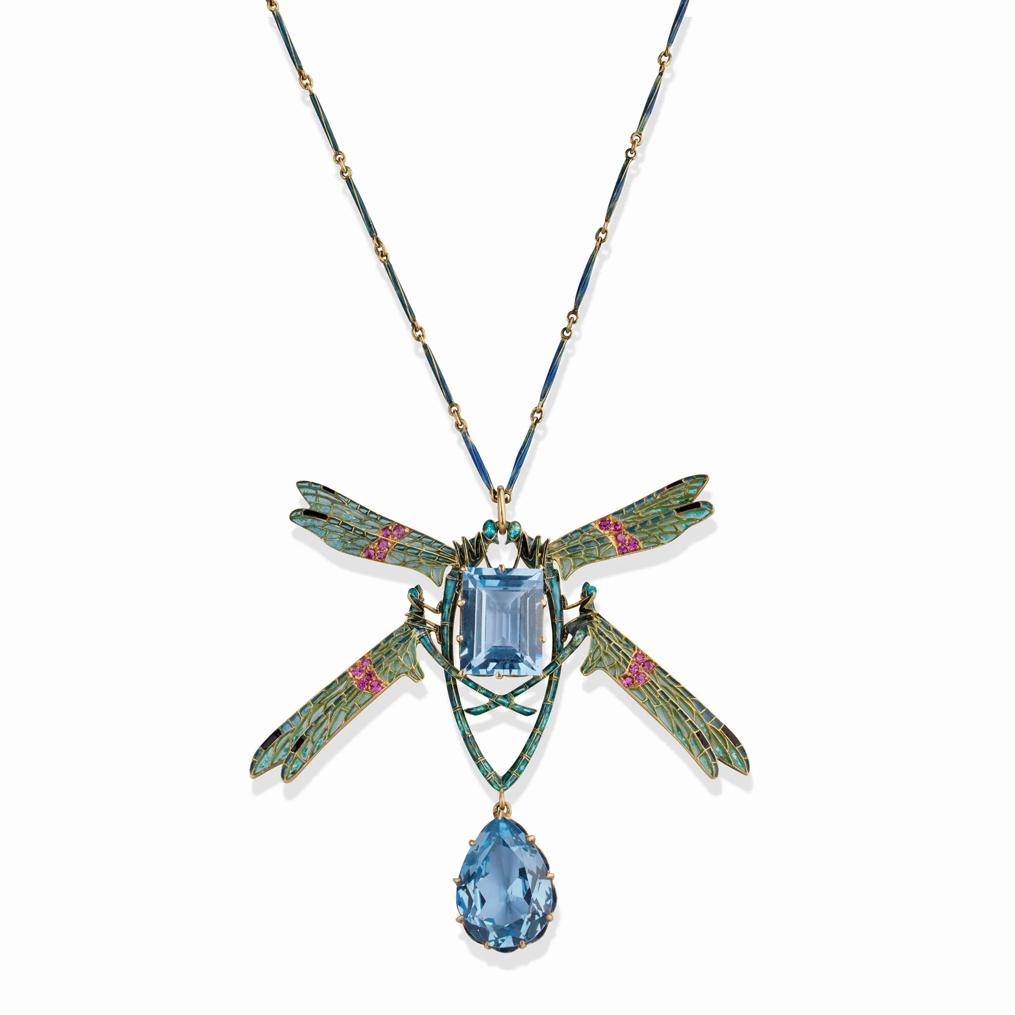 Ren?? Lalique &quot;Four Damselflies&quot; Pendant Necklace