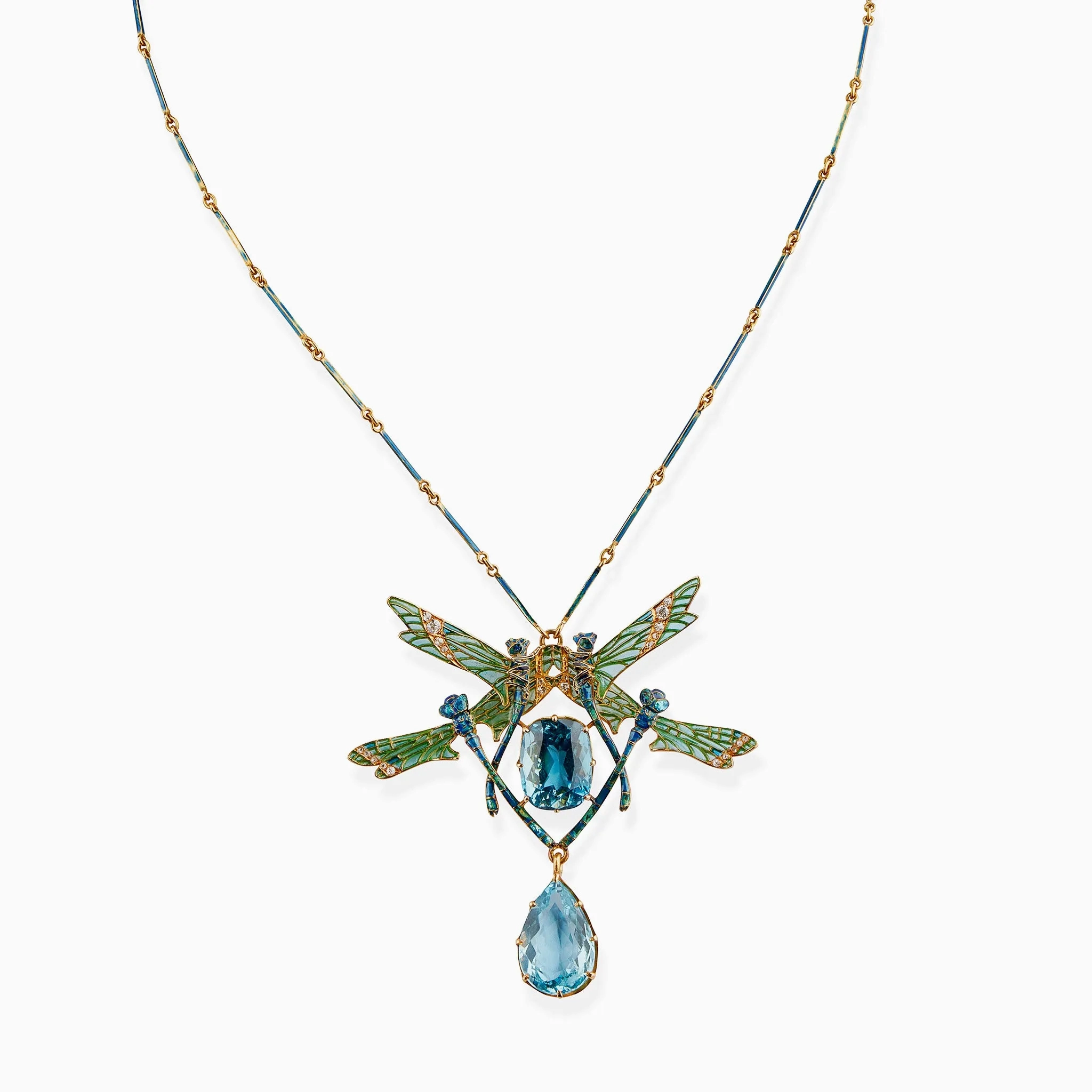 Ren?? Lalique &quot;Four Dragonflies&quot; Pendant Necklace