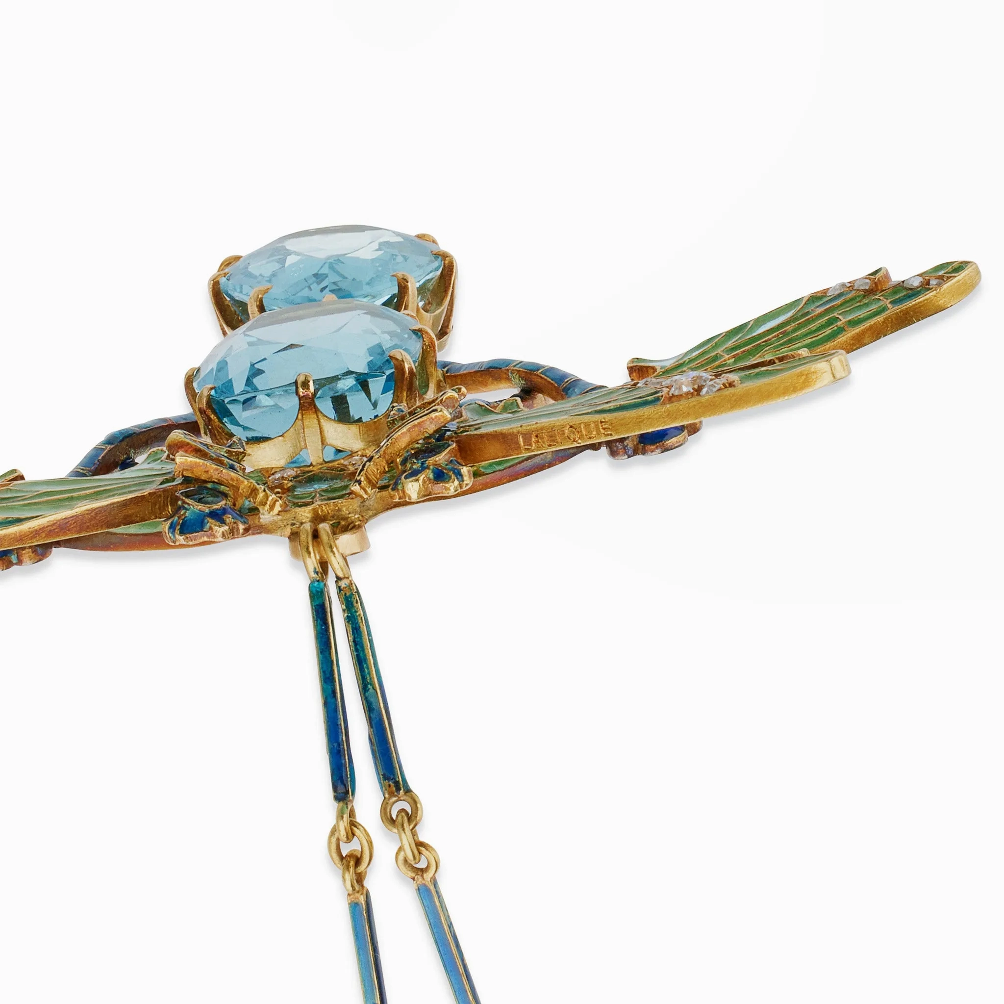 Ren?? Lalique &quot;Four Dragonflies&quot; Pendant Necklace
