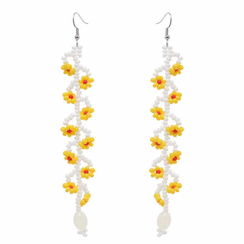Resin Long Tassel Drop Earrings