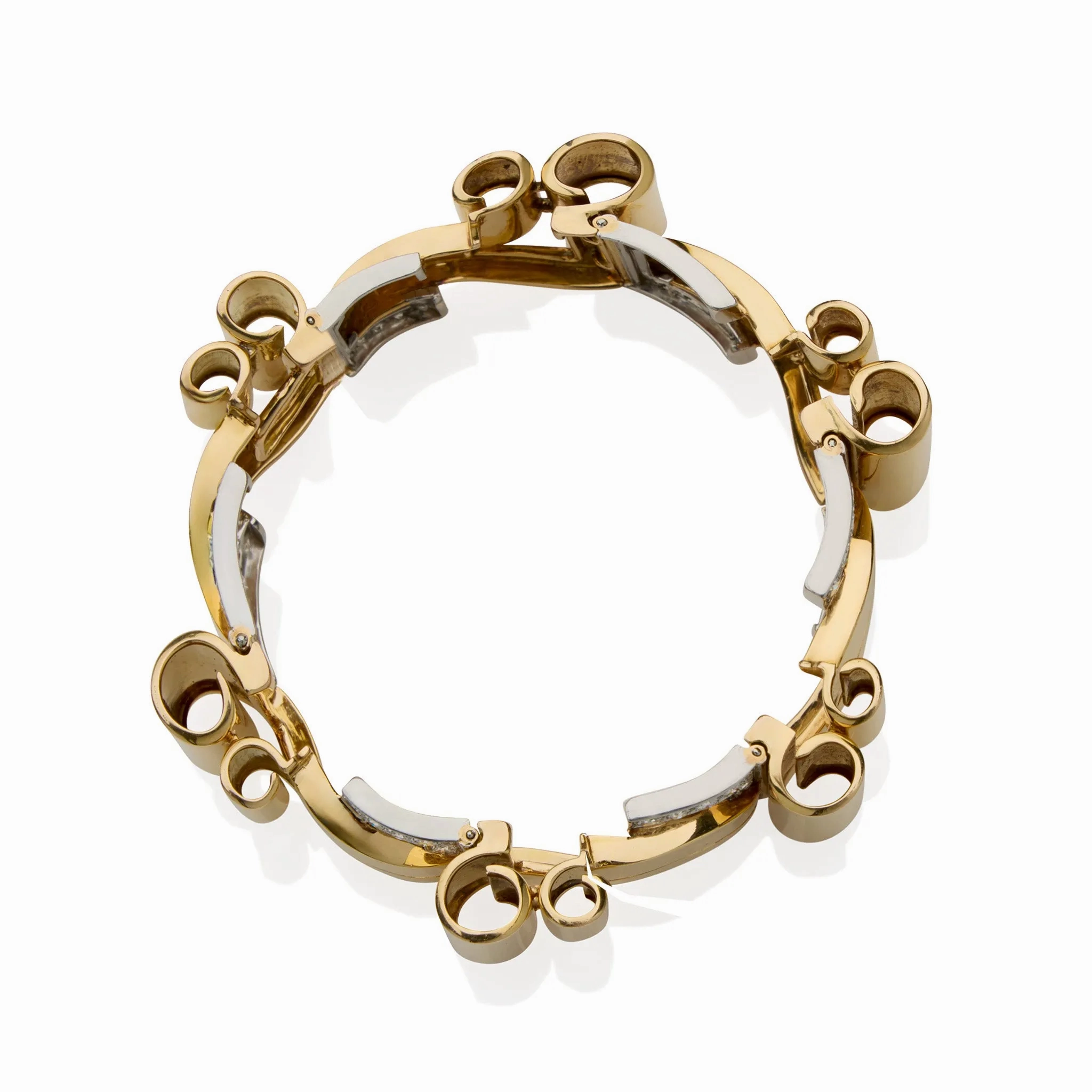 Retro 18K Gold and Diamond Bracelet