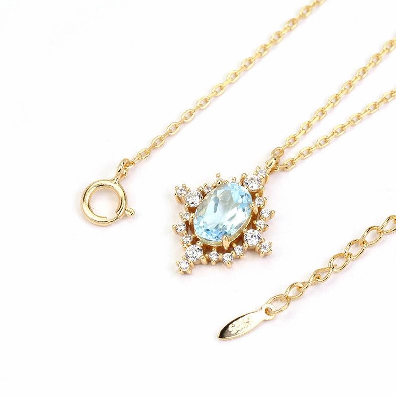 Retro Natural Sky Blue Necklace 
