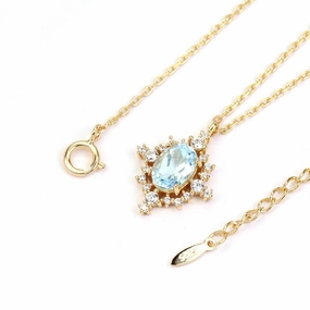 Retro Natural Sky Blue Necklace 