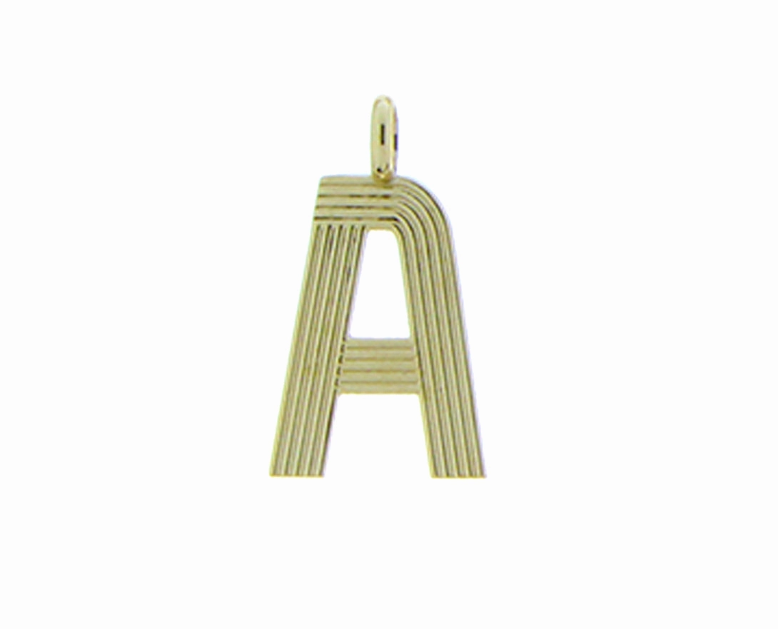 Retro style yellow 9K letter pendants