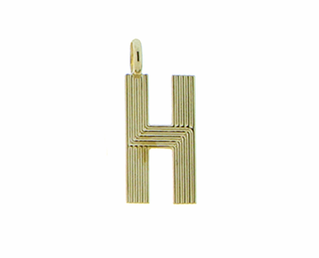 Retro style yellow 9K letter pendants