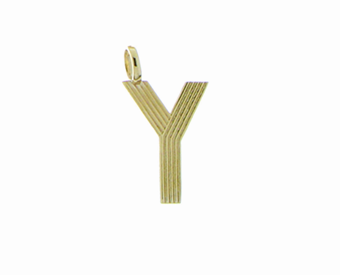 Retro style yellow 9K letter pendants