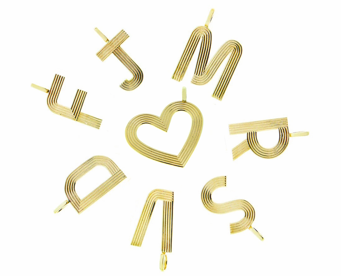 Retro style yellow 9K letter pendants hand-chain-bracelet  