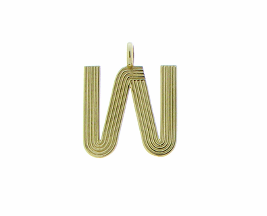 Retro style yellow 9K letter pendants