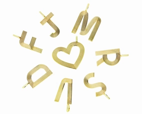 Retro style yellow 9K letter pendants hand-chain-bracelet  