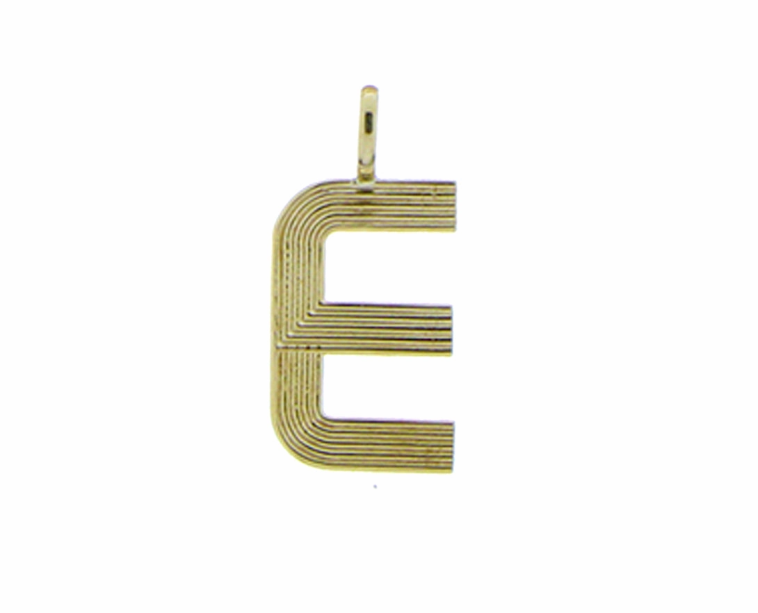 Retro style yellow 9K letter pendants