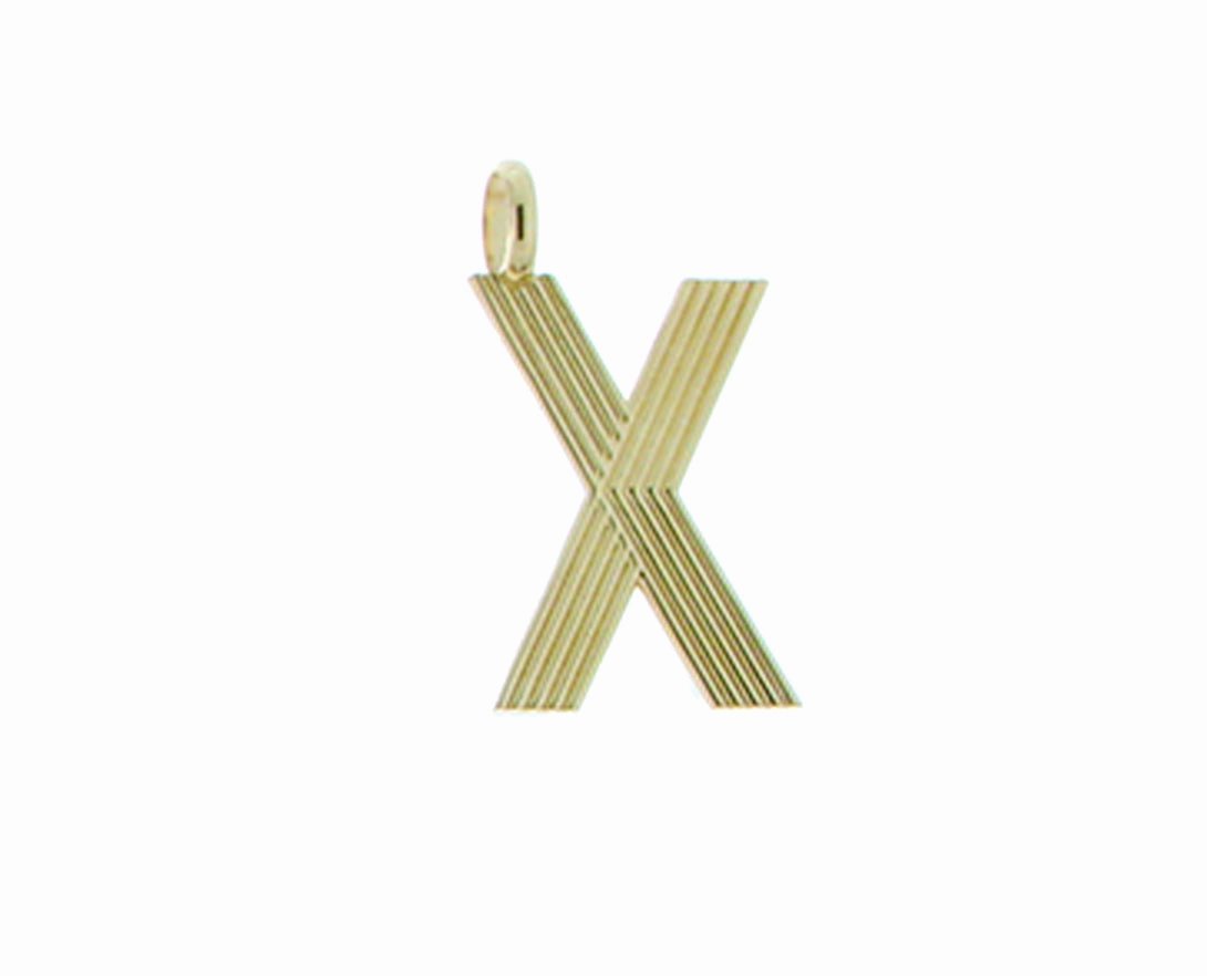 Retro style yellow 9K letter pendants