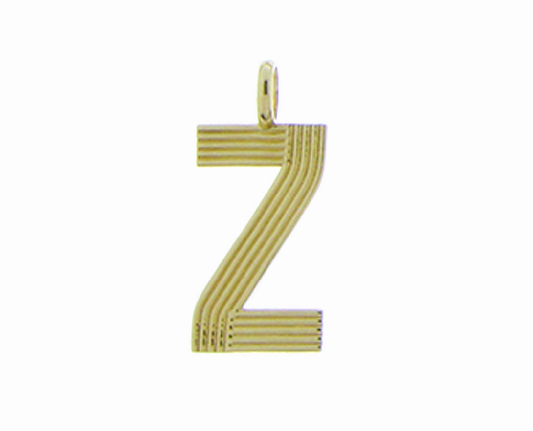 Retro style yellow 9K letter pendants
