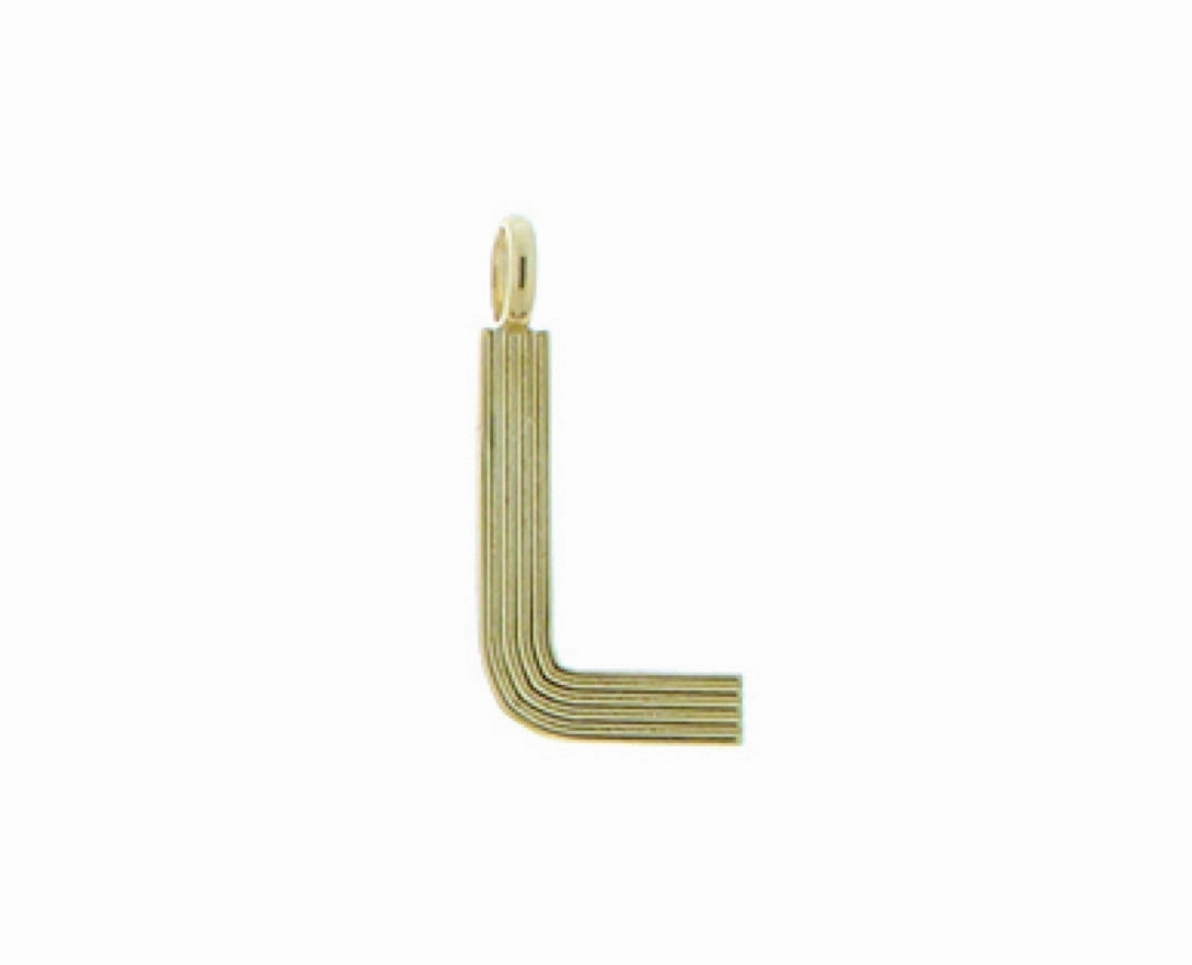 Retro style yellow 9K letter pendants