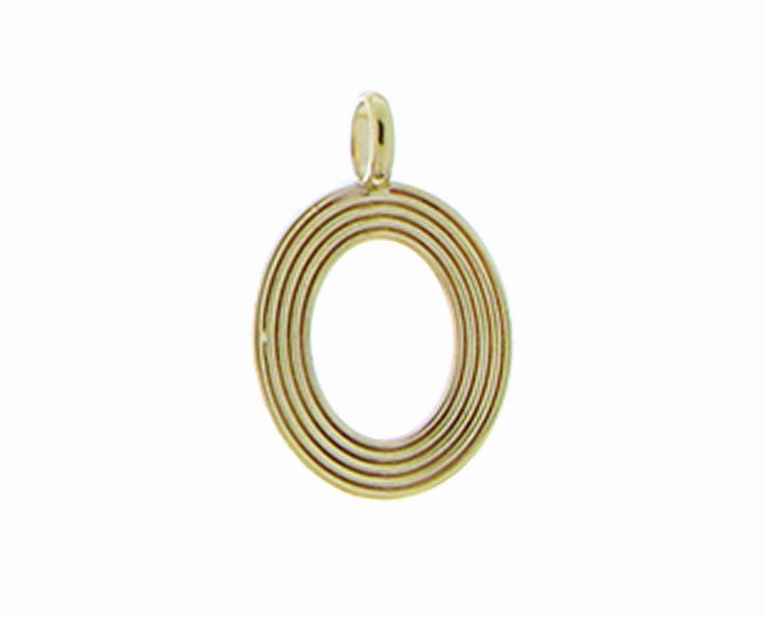 Retro style yellow 9K letter pendants