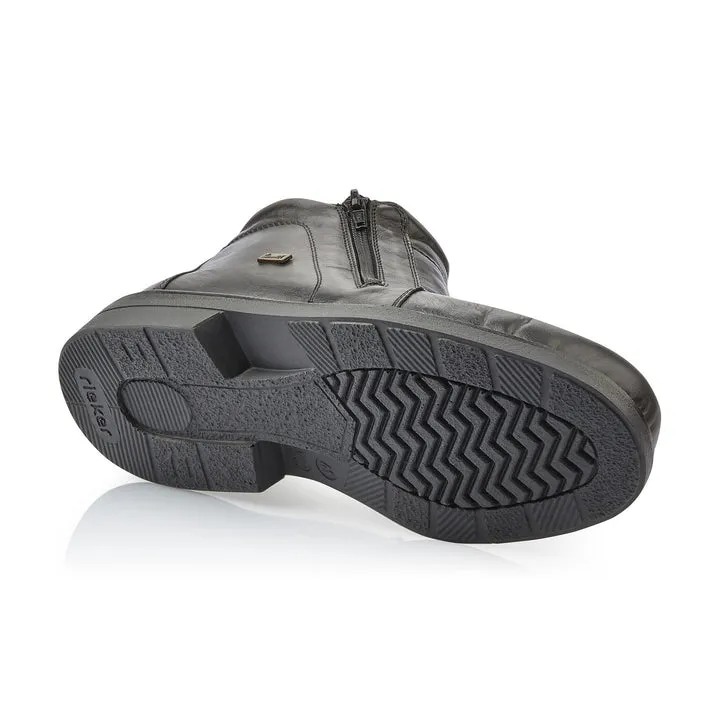 Rieker Schuhe 33160-00 Schwarzer Reißverschluss-Stiefel