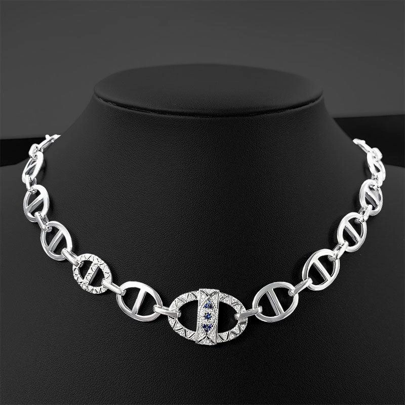 Ring Buckle Hollow Collar Chain Necklace