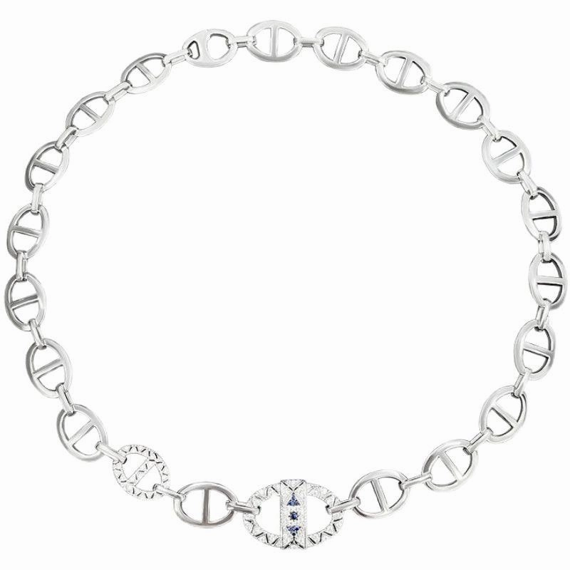 Ring Buckle Hollow Collar Chain Necklace