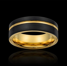 Ring Tide Tungsten Gold Jewelry Ring 