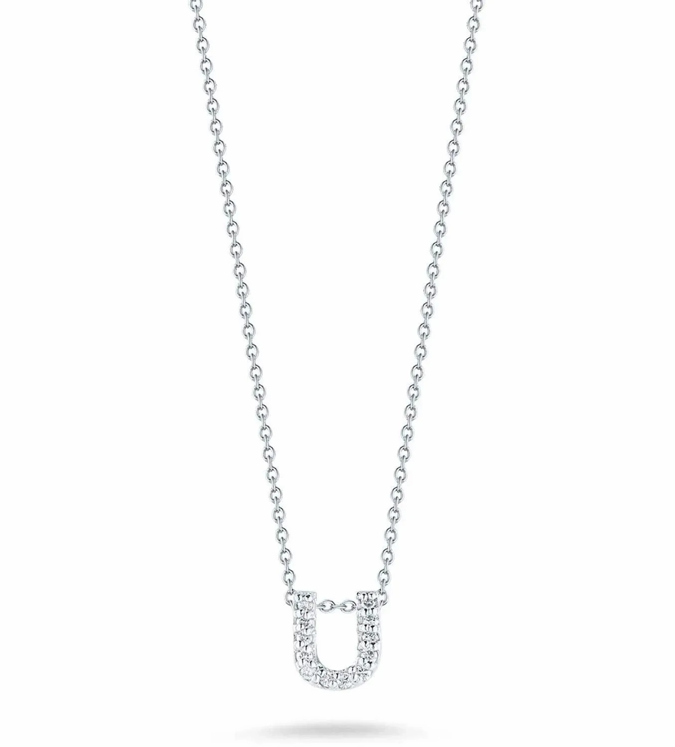 Roberto Coin 18K Diamond Love Letter &amp;#34;U&amp;#34; Necklace