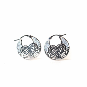 Rochas Ladies Fashion Accessories Earrings Full Stainless Steel Silver With Stone Round Design fashion-jewelry  