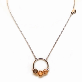 Rochas Necklace SS Chain?& Rosegold Plated Pendant fashion-jewelry  