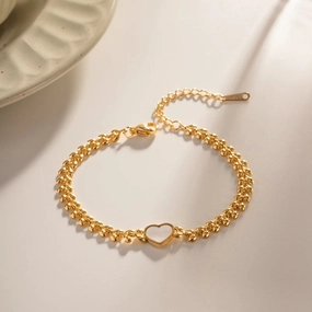 Romantic Heart Pendant Bracelet 