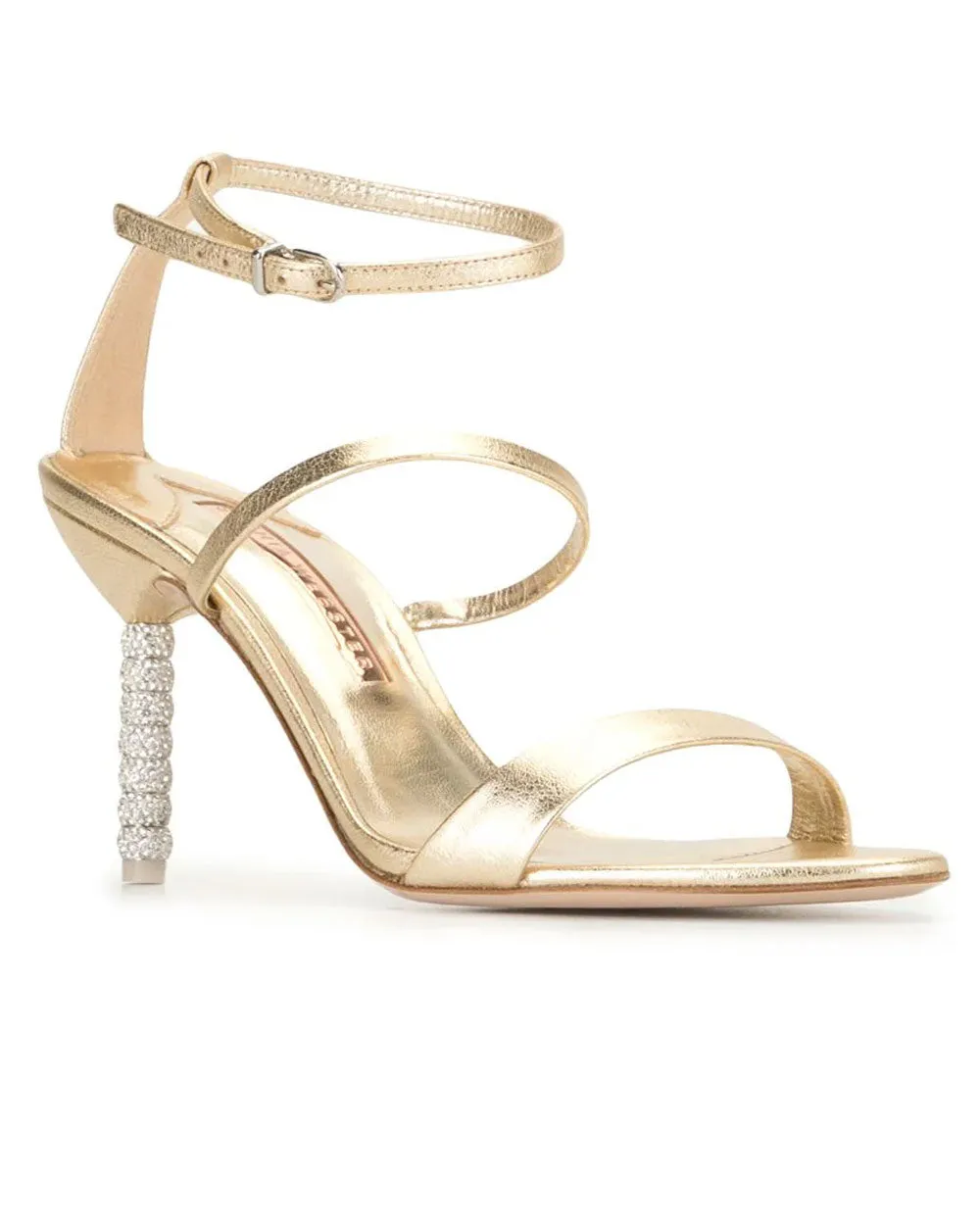 Rosalind Crystal Mittellanger Sandel in Champagner