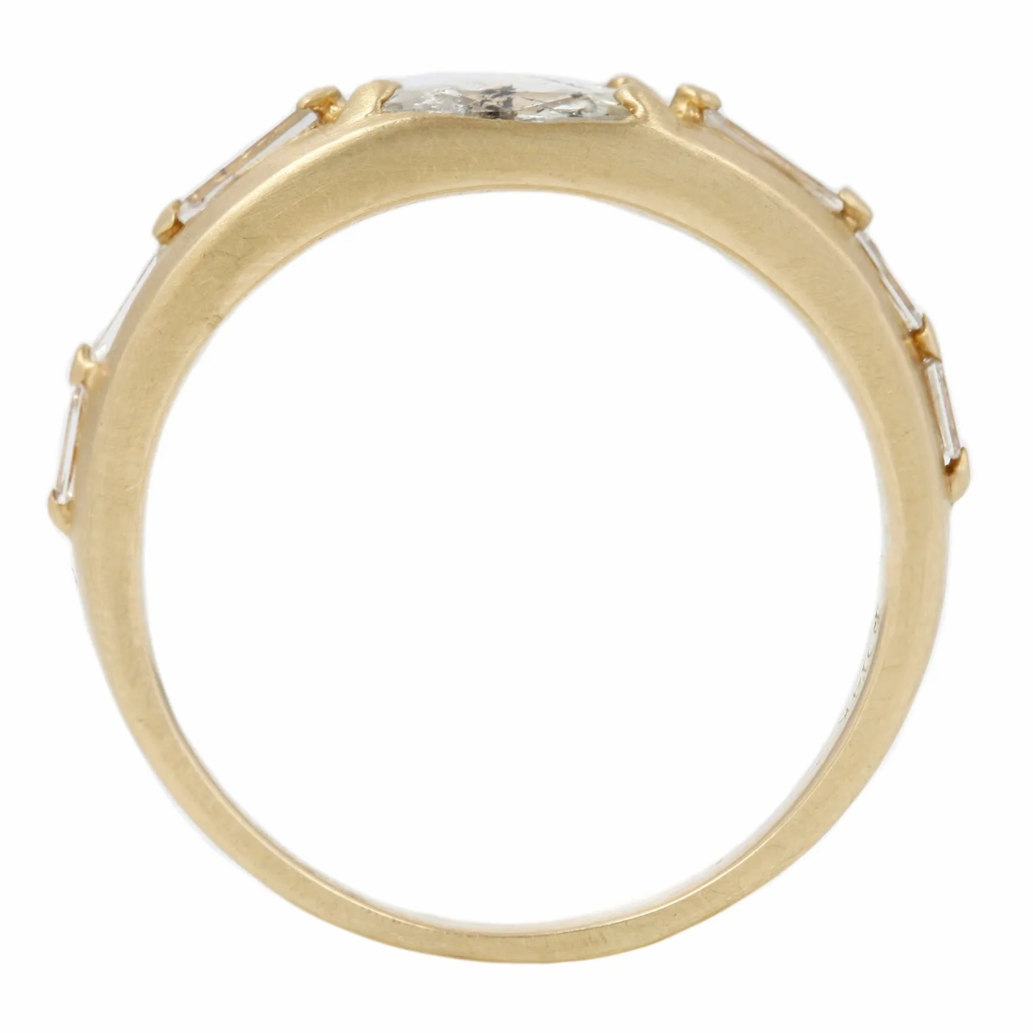 Rose Cut Rectangle &amp; Baguette Diamond Band