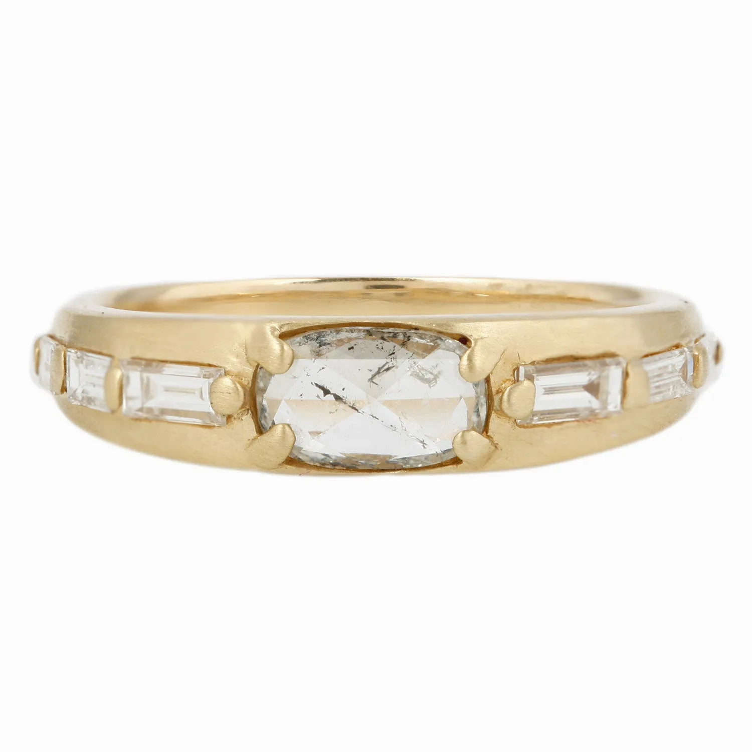 Rose Cut Rectangle &amp; Baguette Diamond Band
