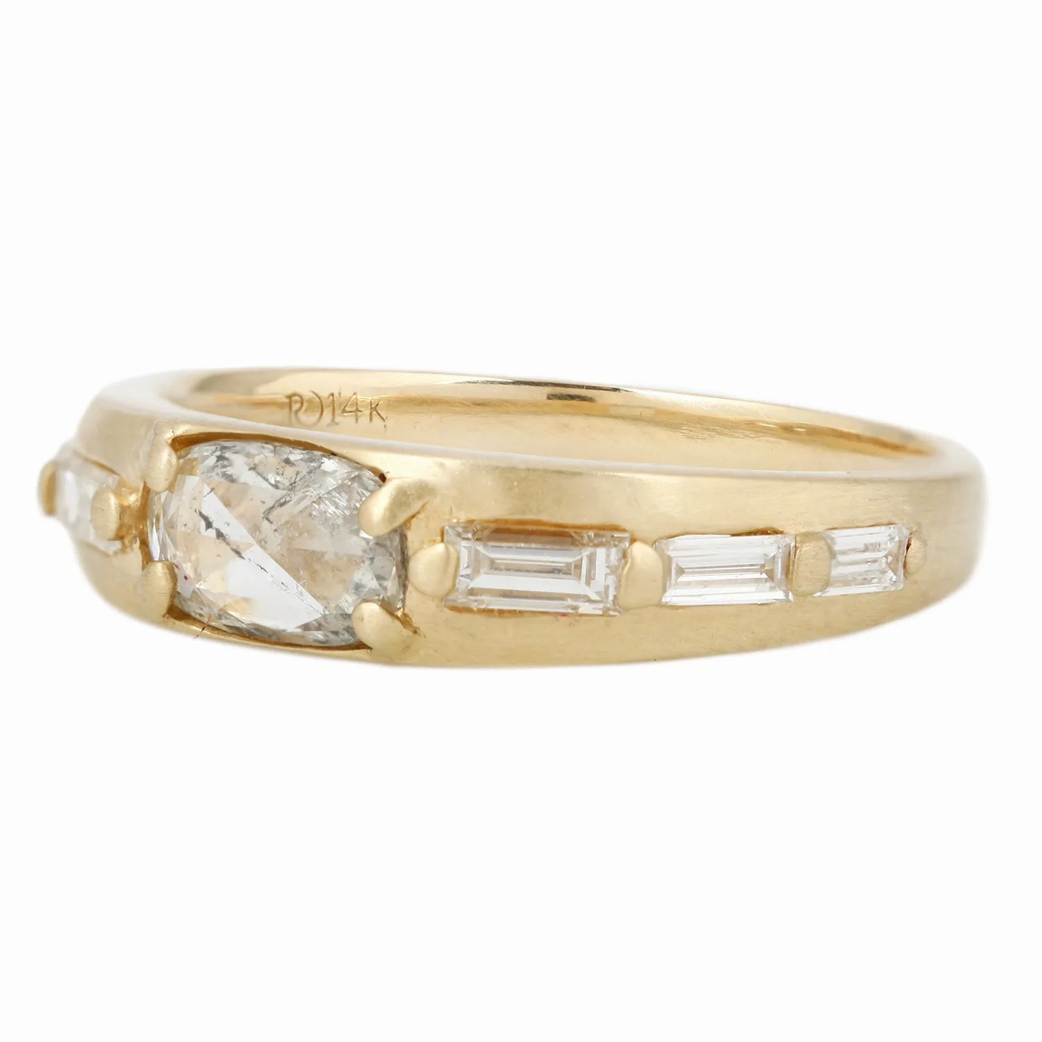Rose Cut Rectangle &amp; Baguette Diamond Band