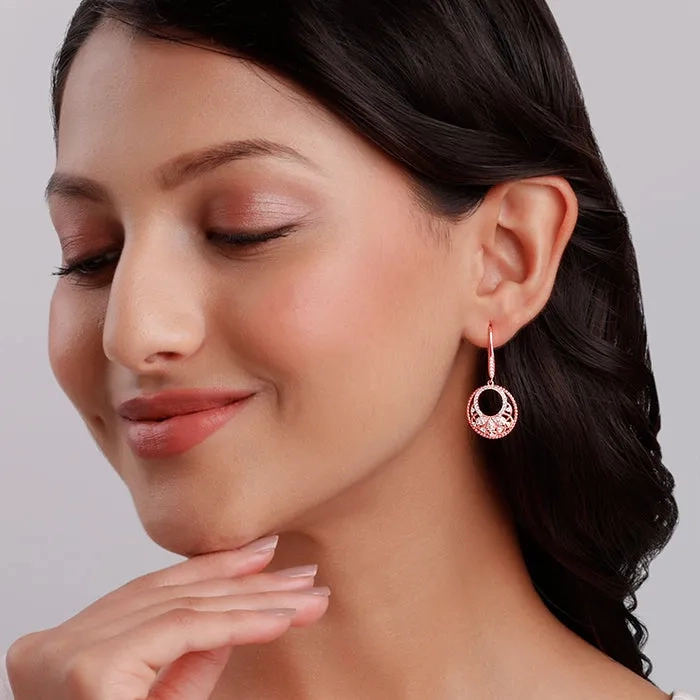 Rose Gold Crescent Affair Earrings