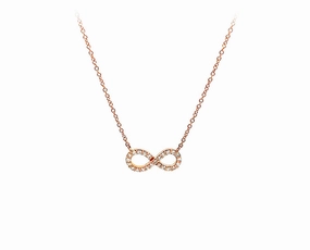 Rose gold necklace with a diamond infinity charm hand-chain-bracelet  
