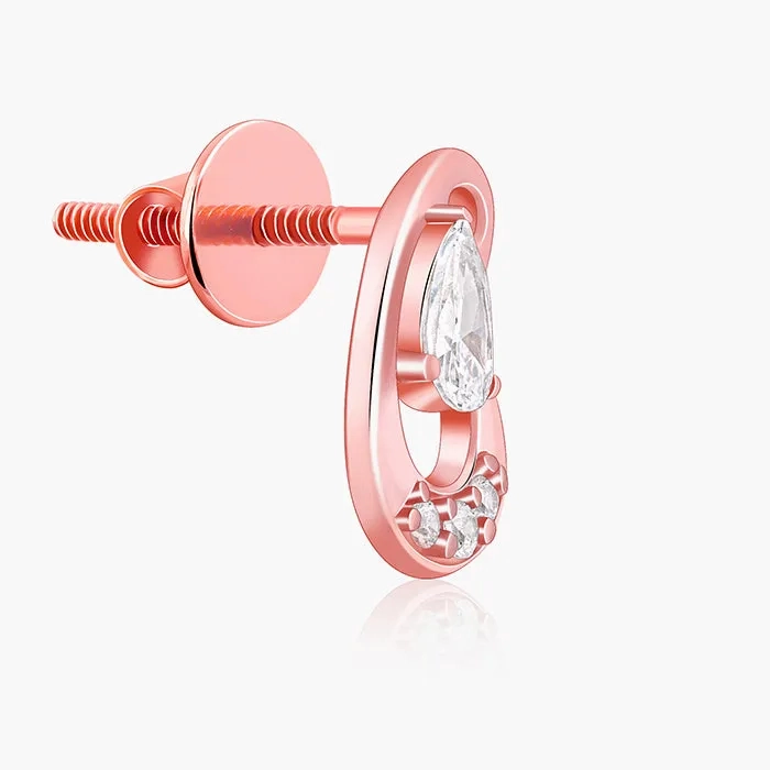 Rose Gold Paisley Love Earrings