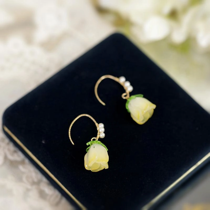 Rose Versatile Earrings Tassel High End Feeling