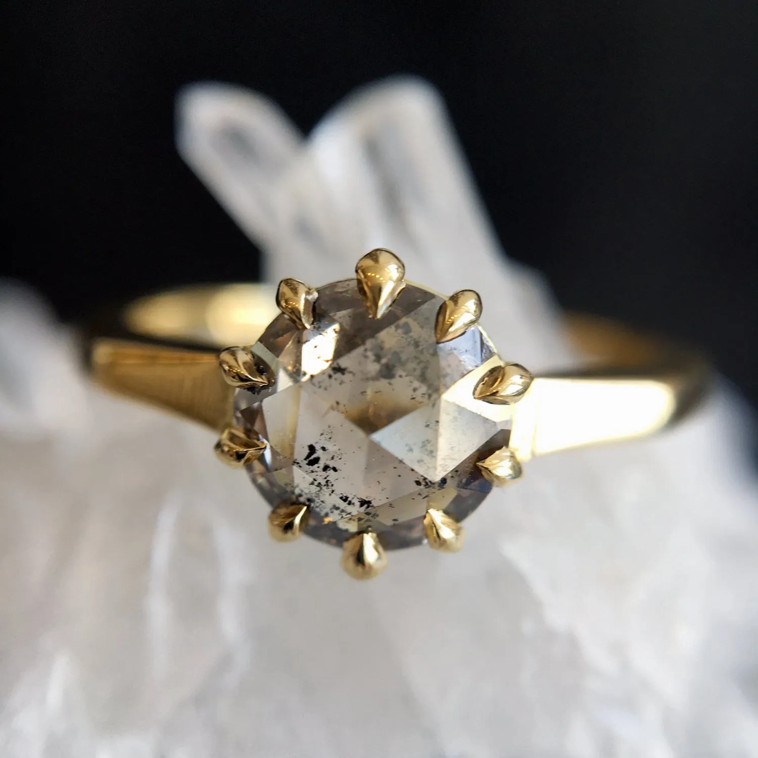 Roses &amp; Cognac Solitaire Ring