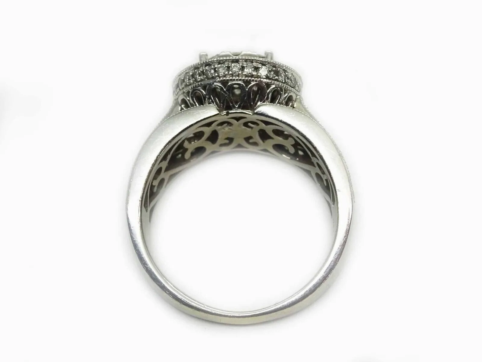 Rosy Blue ZEI 2.75ct tw Natural Diamond Cluster Ring 14k White Gold Size 8.75