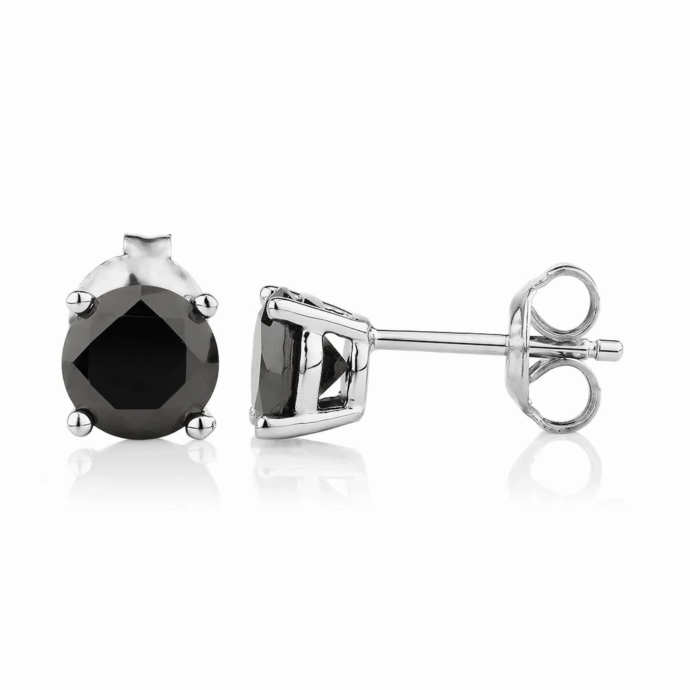 Round Brilliant stud earrings with 2.00 carats* of diamond simulants in sterling silver