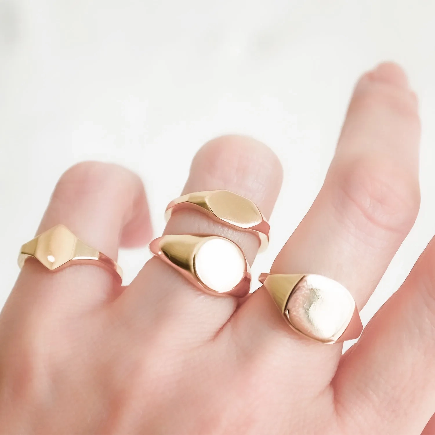 Round Gold Signet Ring