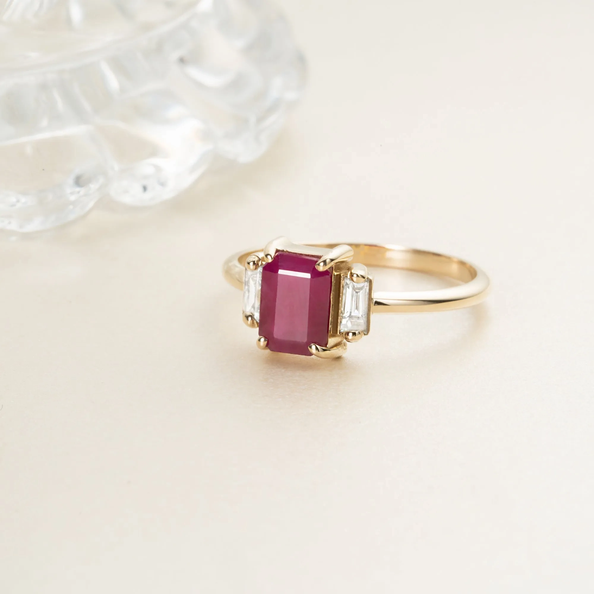 Ruby and Diamond Engagement Ring, Lauryn
