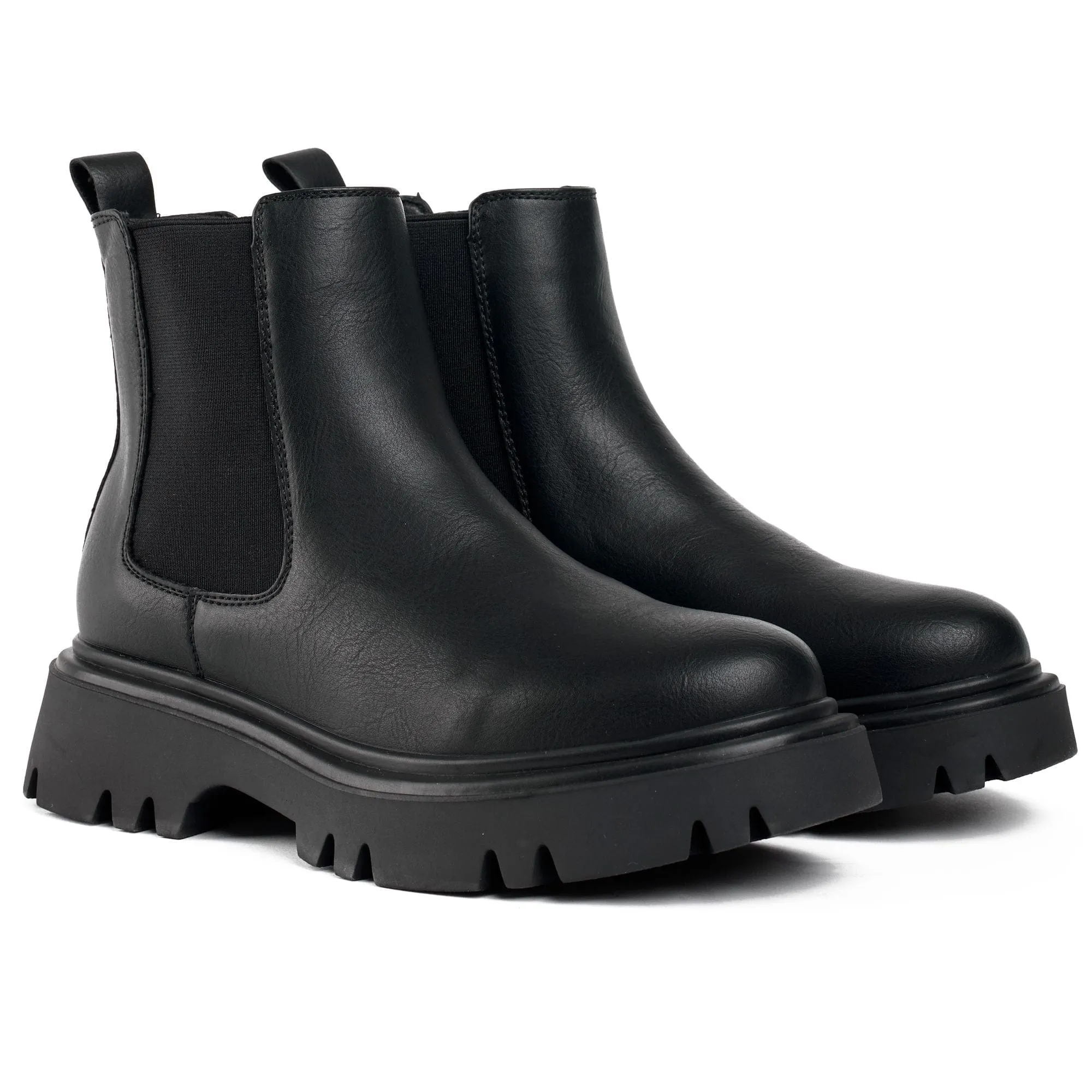 Russ Damen Vegan-Leder Chelsea Boots | Schwarz